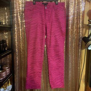 Ashley Stewart Pink Zebra Print Stretch Jeans – Plus Size